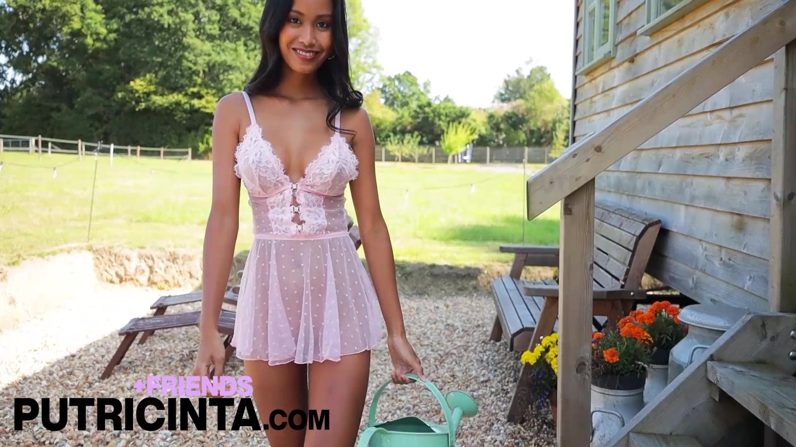 Putri Cinta – Spreading Her Legs Showing Shaved Pussy