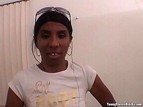 Ebony teen gets off as she is fingrbanged in POV scene