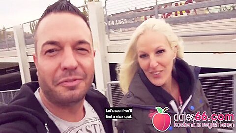 Naughty In Public: Guy Fucks 2 Milfs In The Middle Of The City