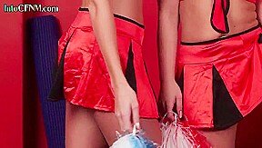 Gorgeous CFNM babes gives handjob to guy