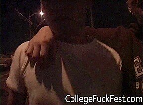 Partying college teen sluts sucking dick
